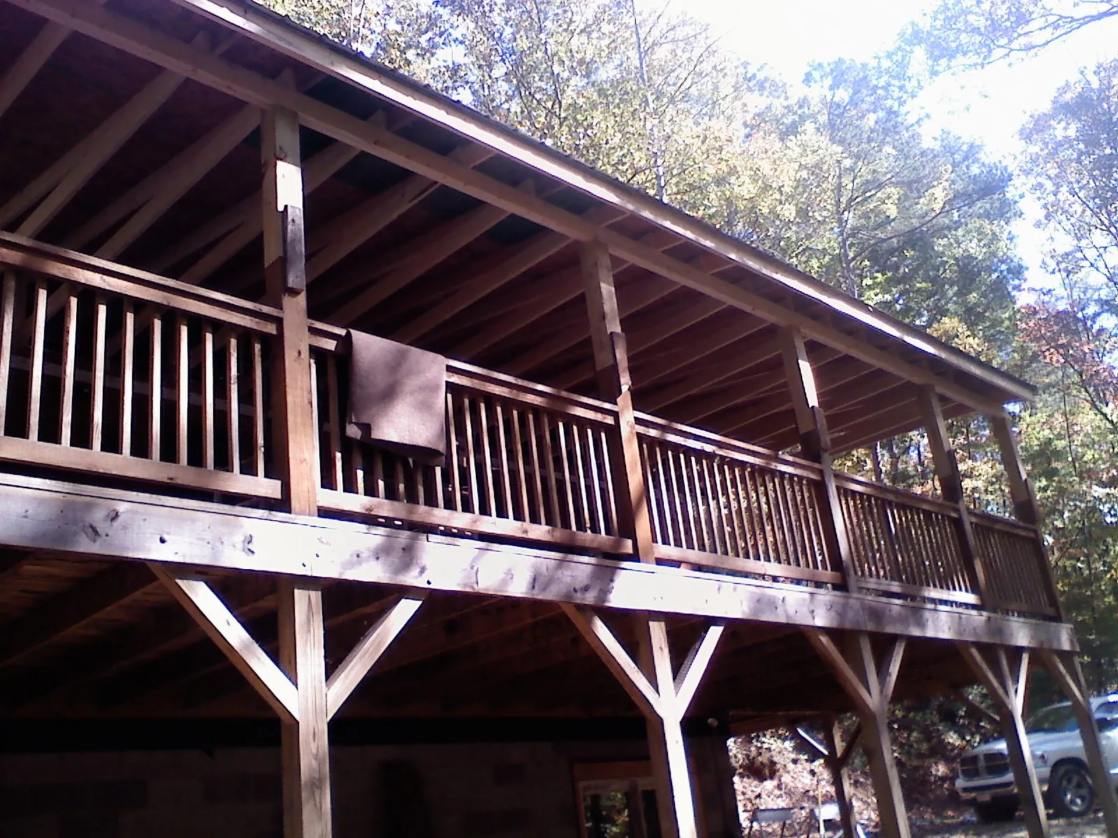 Timber framing under a new elevated porch and deck — Roof Leak Repair in Thorndale by Roofing Brothers